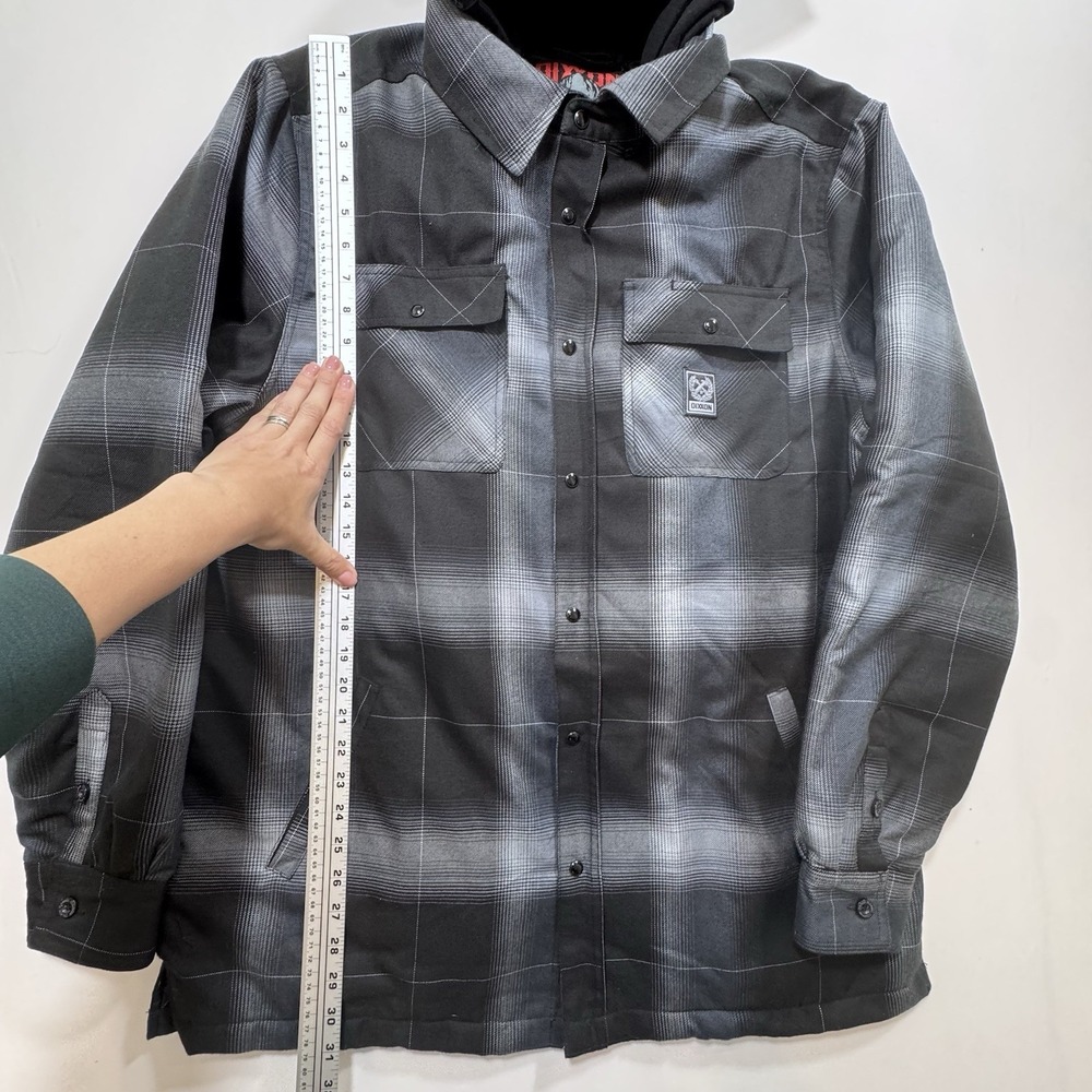 DIXXON Flannel DESTROYER Hooded Flannel Jacket Men's XL Plaid‎ Zip Snap Grunge - Picture 5 of 11